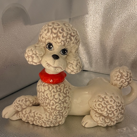 Atlantic Molds Other - Vintage White Hand Painted Ceramic Poodle